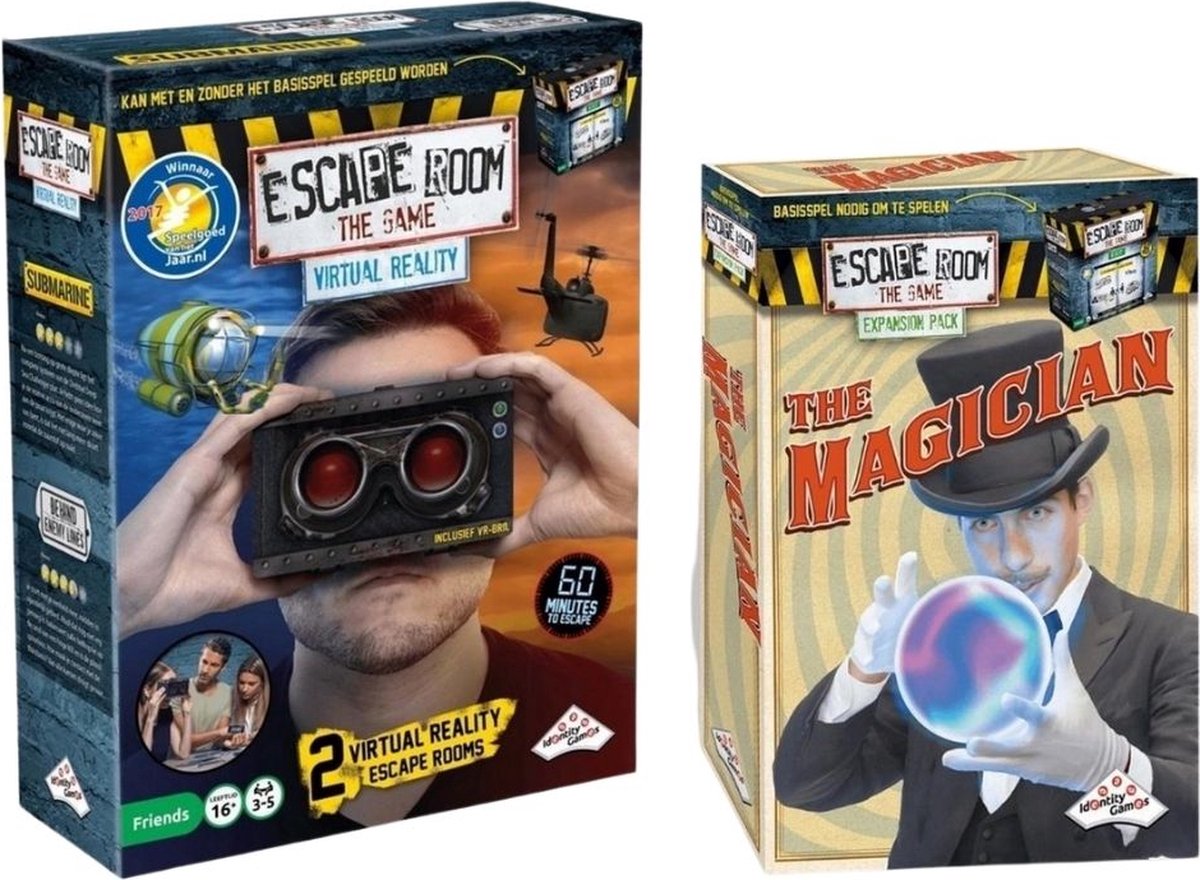 Spellenbundel - 2 Stuks - Escape Room - The Game Virtual Reality VR & Uitbreiding The Magician