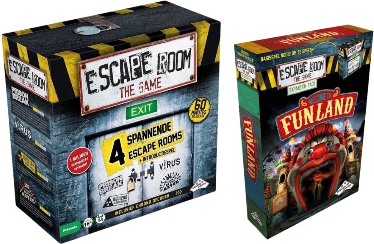 Spellenbundel - 2 Stuks - Escape Room - The Game basisspel & Uitbreiding Funland