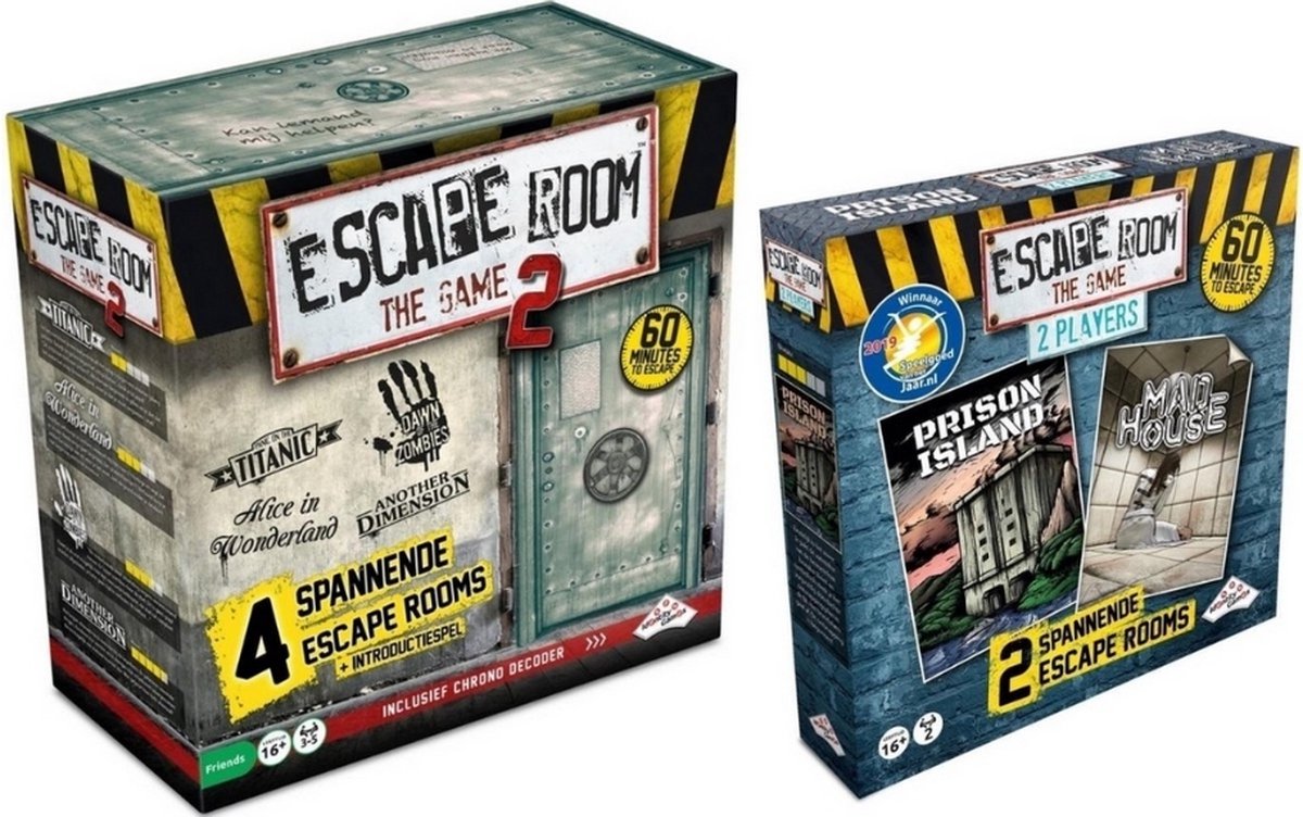 Spellenbundel - 2 Stuks - Escape Room - The Game basisspel 2 & Uitbreiding Mad House