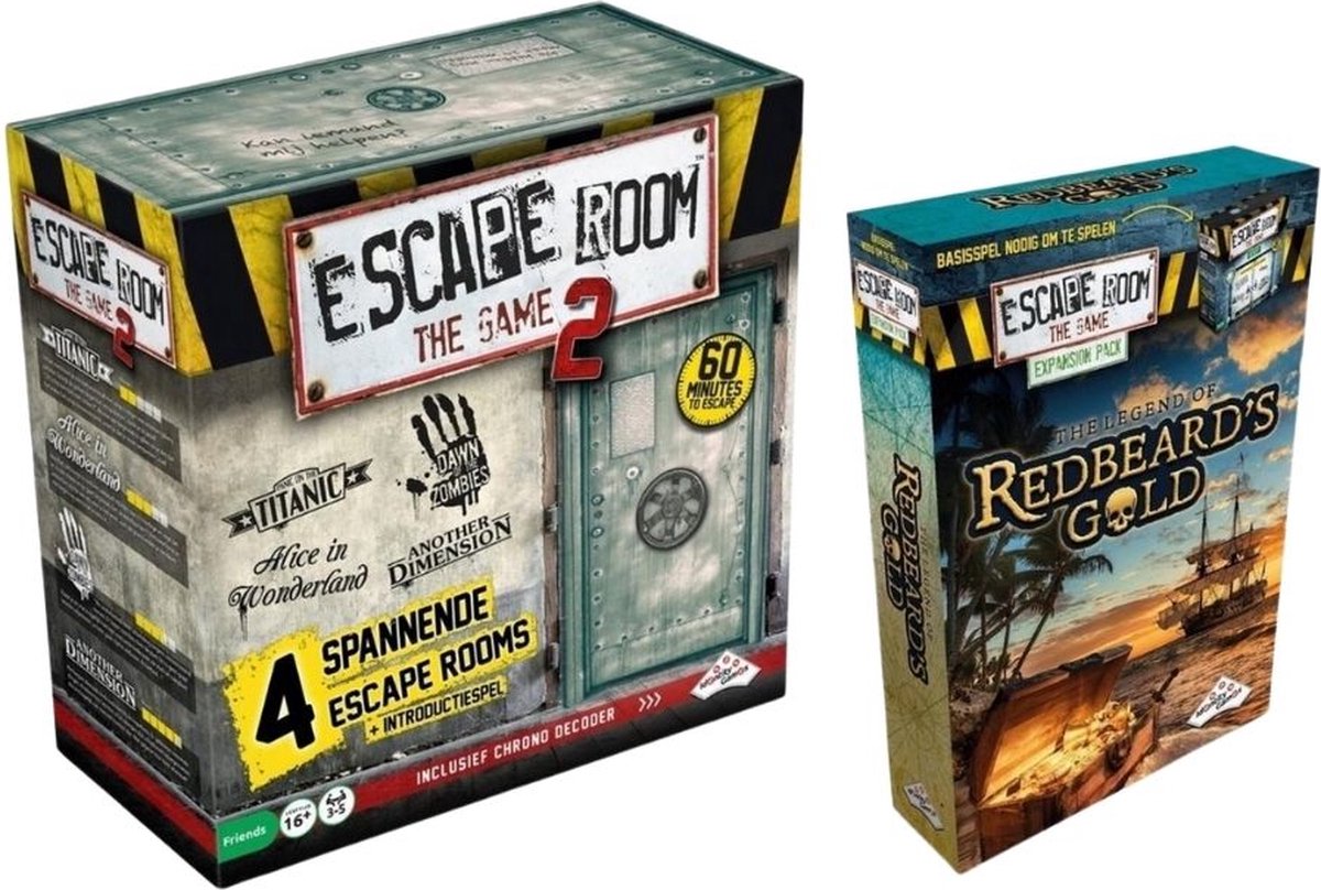 Spellenbundel - 2 Stuks - Escape Room - The Game basisspel 2 & Uitbreiding Redbeards Gold