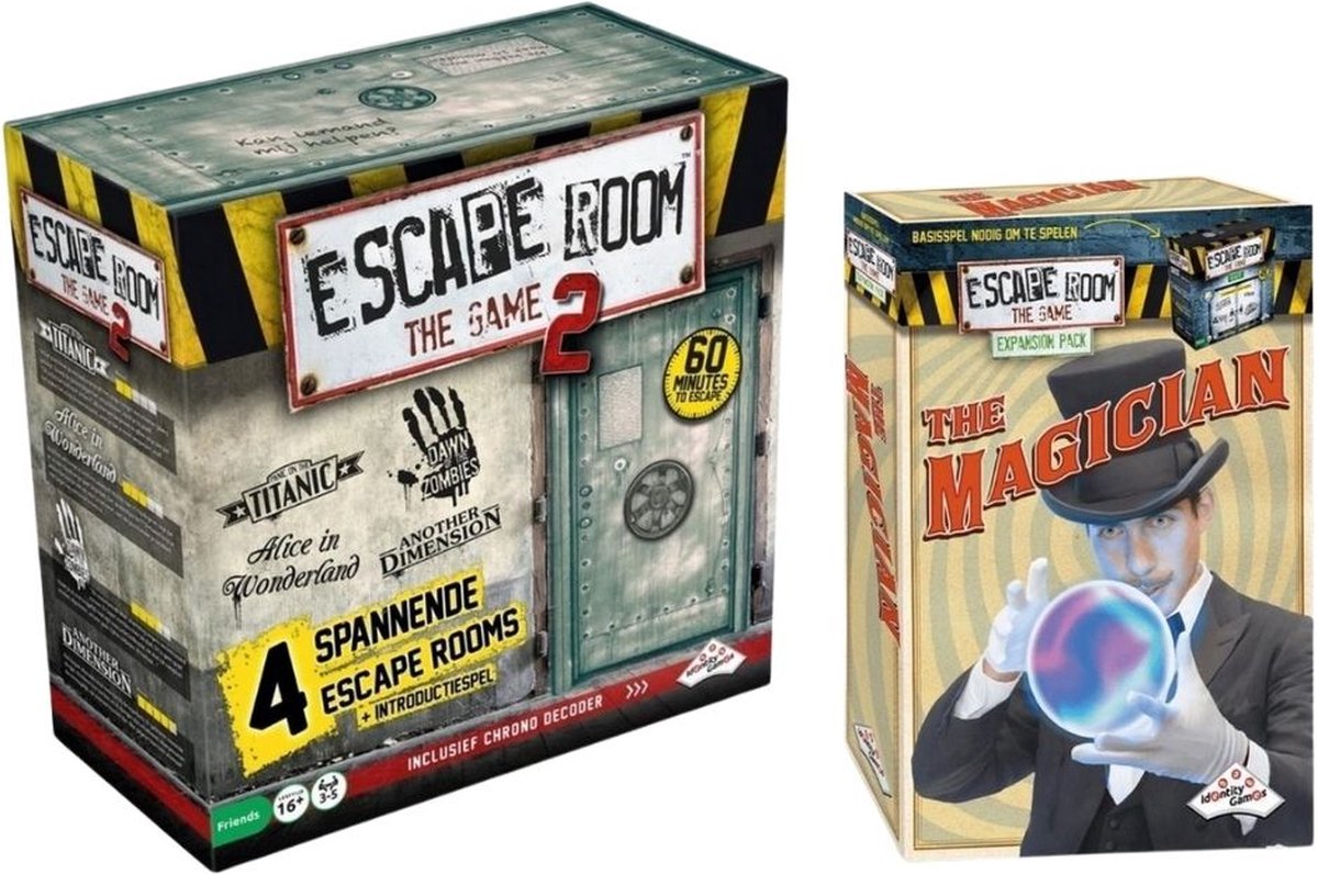 Spellenbundel - 2 Stuks - Escape Room - The Game basisspel 2 & Uitbreiding The Magician