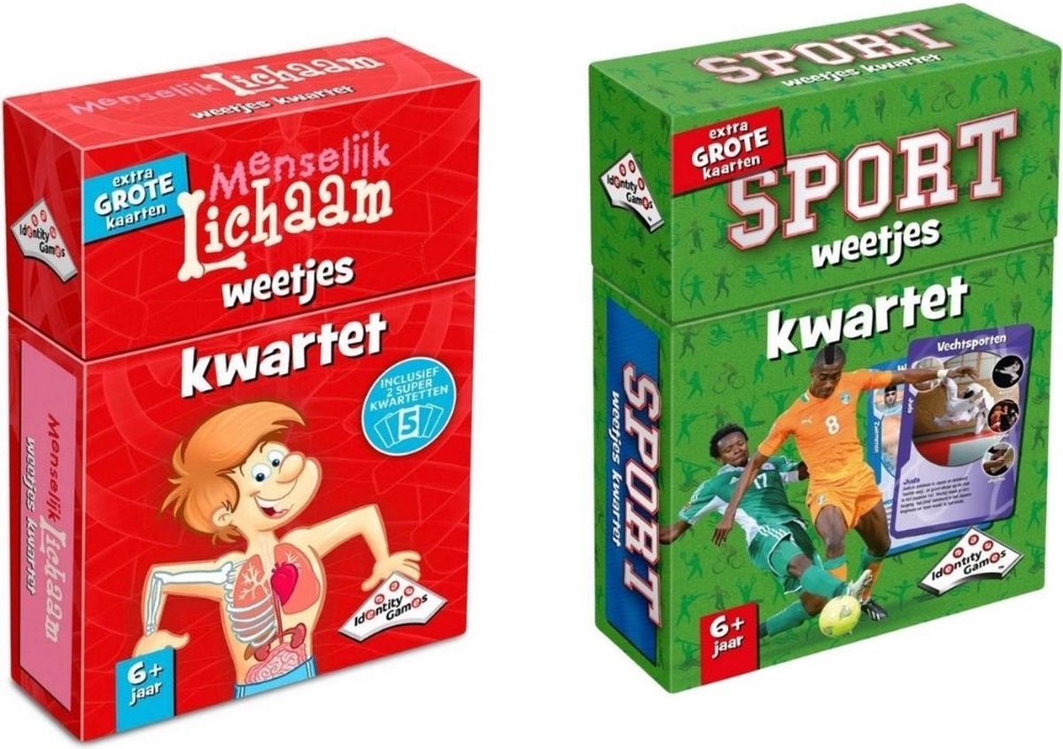 Spellenbundel - Kwartet - 2 stuks - Menselijk Lichaam Kwartet & Sport Weetjes Kwartet