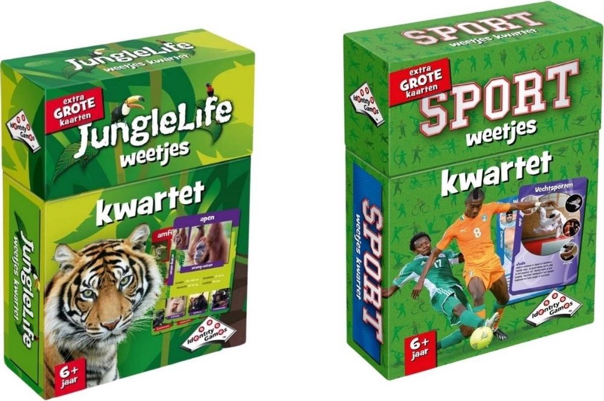 Spellenbundel - Kwartet - 2 stuks - Sealife Junglelife Kwartet & Sport Weetjes Kwartet