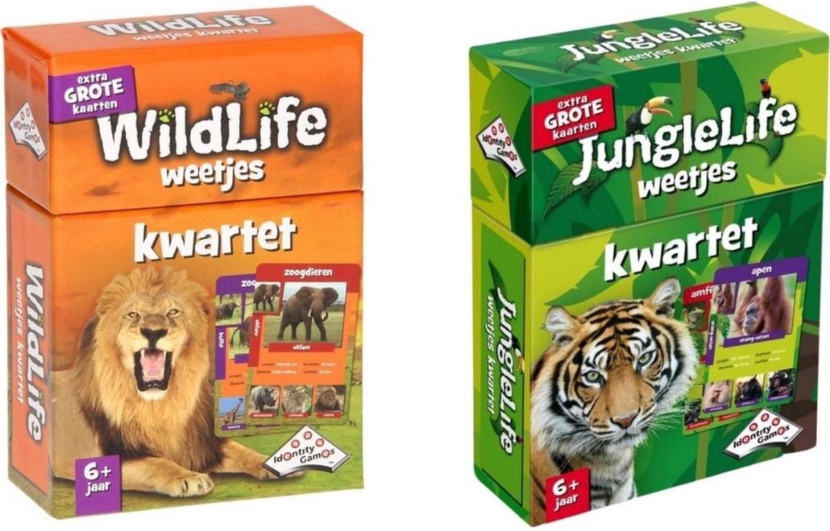 Spellenbundel - Kwartet - 2 stuks - Wildlife Kwartet & Junglelife Kwartet