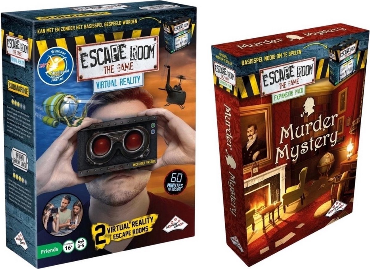 Uitbreidingsbundel - 2 Stuks - Escape Room - Virtual Reality VR & Murder Mystery