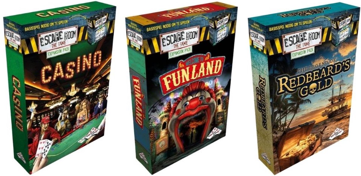 Uitbreidingsbundel - 3 Stuks - Escape Room - Funland & Casino & Redbeards Gold