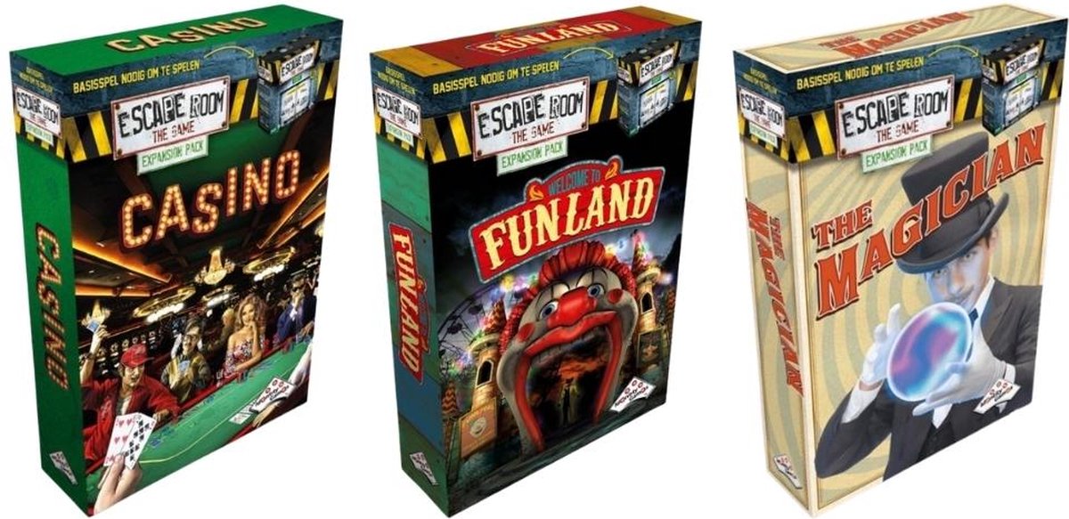 Uitbreidingsbundel - 3 Stuks - Escape Room - Funland & Casino & The Magician