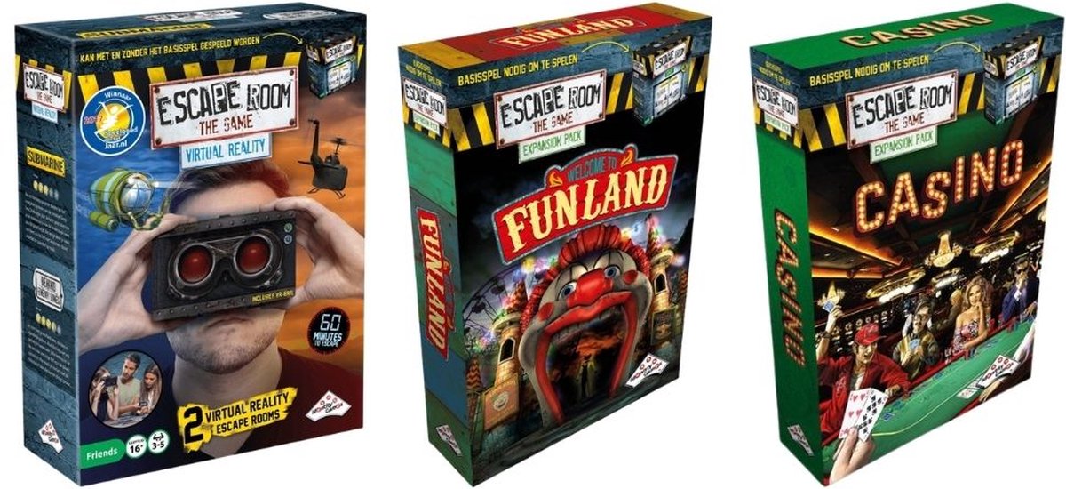 Uitbreidingsbundel - 3 Stuks - Escape Room - Virtual Reality VR & Funland & Casino