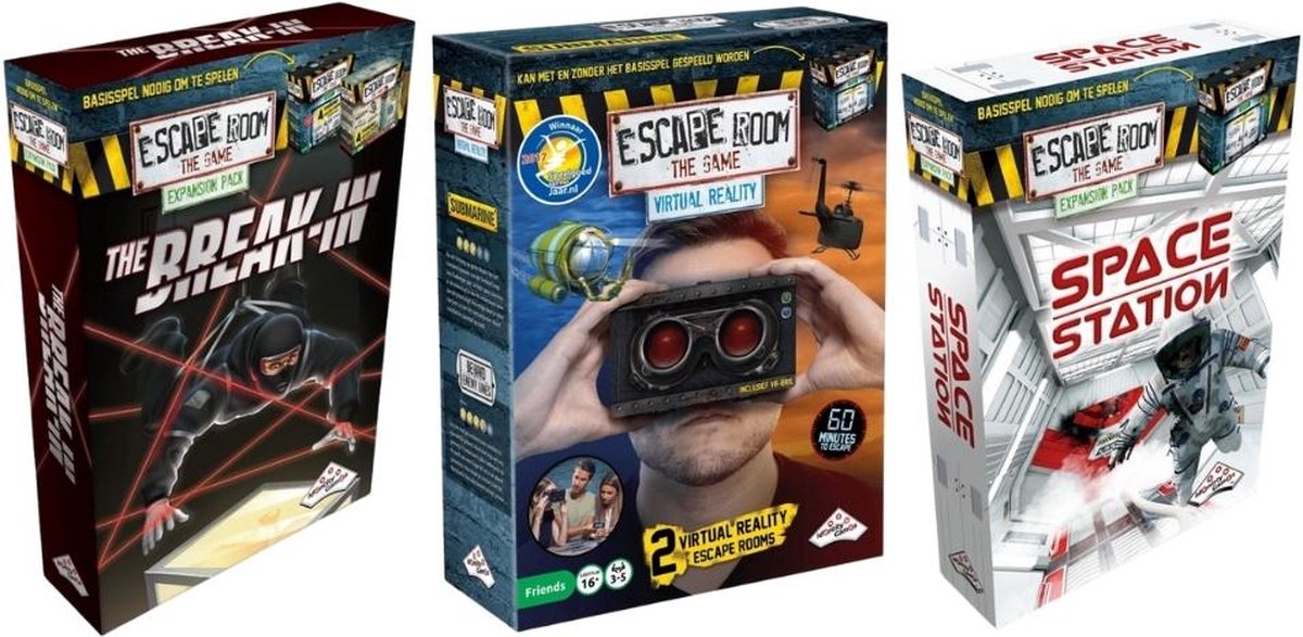 Uitbreidingsbundel - 3 Stuks - Escape Room - Virtual Reality VR & Space Station & The Break-in