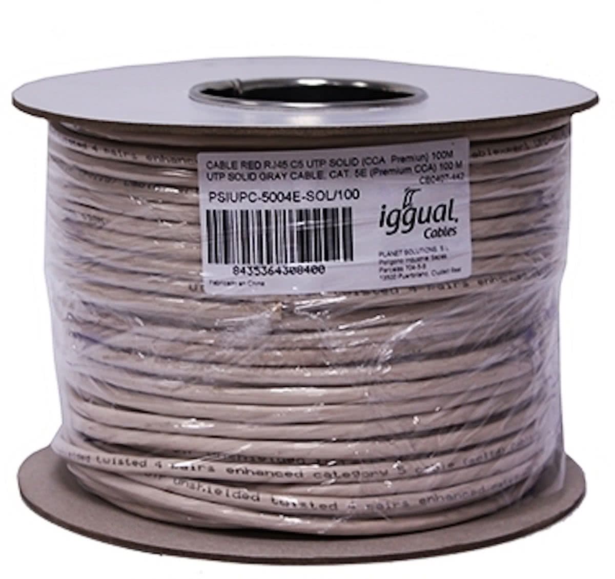 iggual 100m Cat5 UTP 100m Cat5 U/UTP (UTP) Grijs netwerkkabel