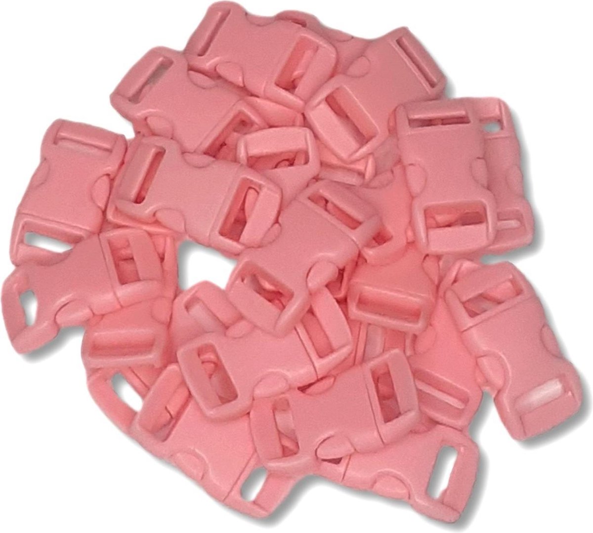 Ilènne - Paracord sluiting - licht roze - plastic - 25 stuks - voor armband