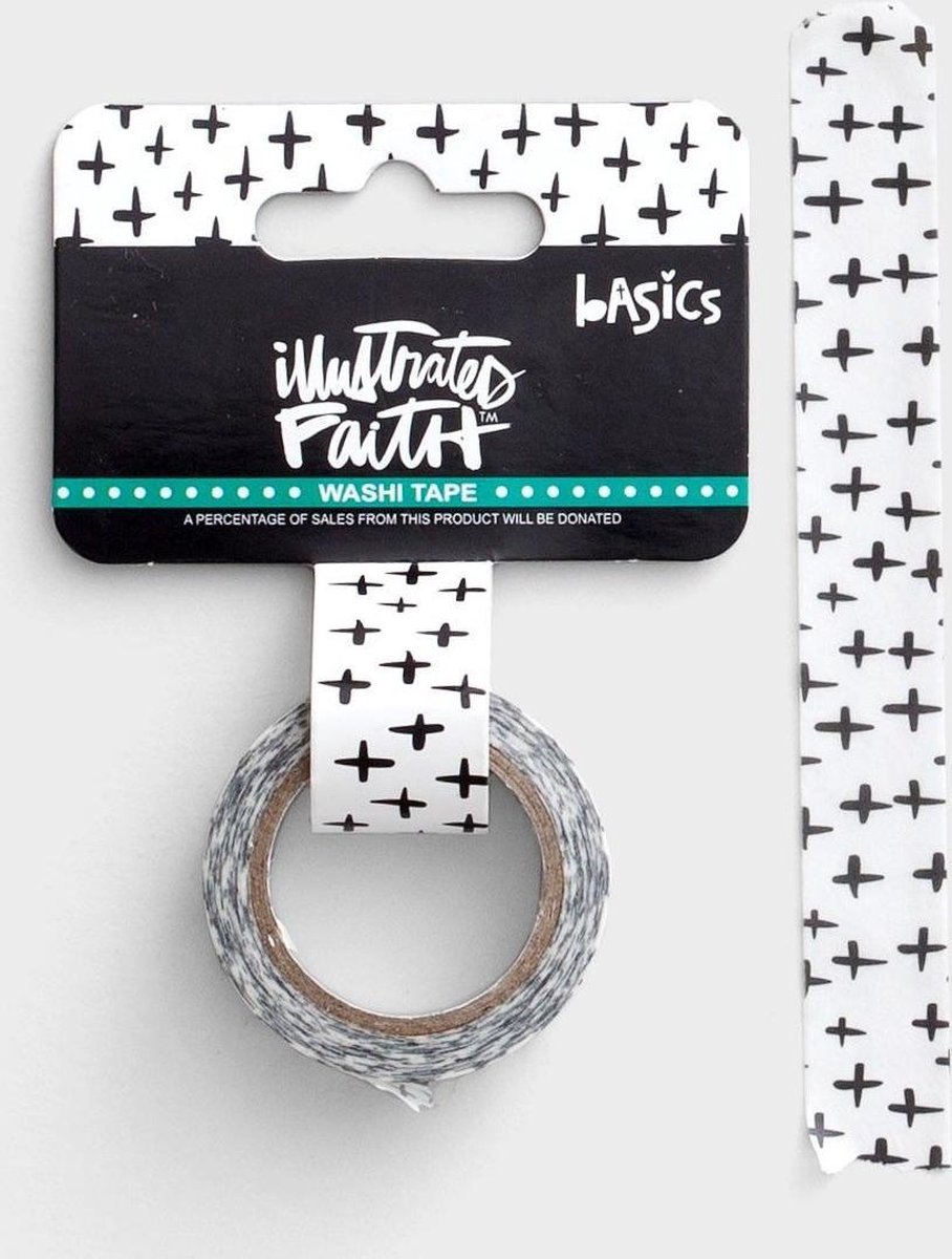 Criss Cross Black - Washi tape  Illustrated Faith - Basics collection