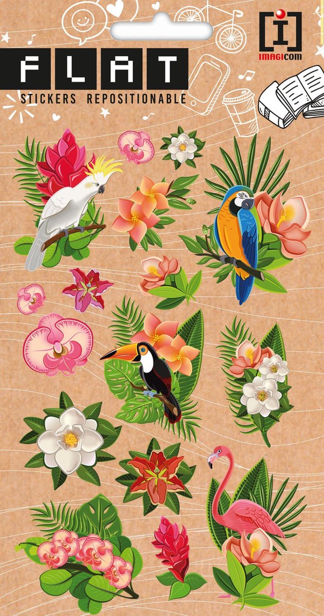   Stickervel Flowers Junior 19 X 10 Cm Papier