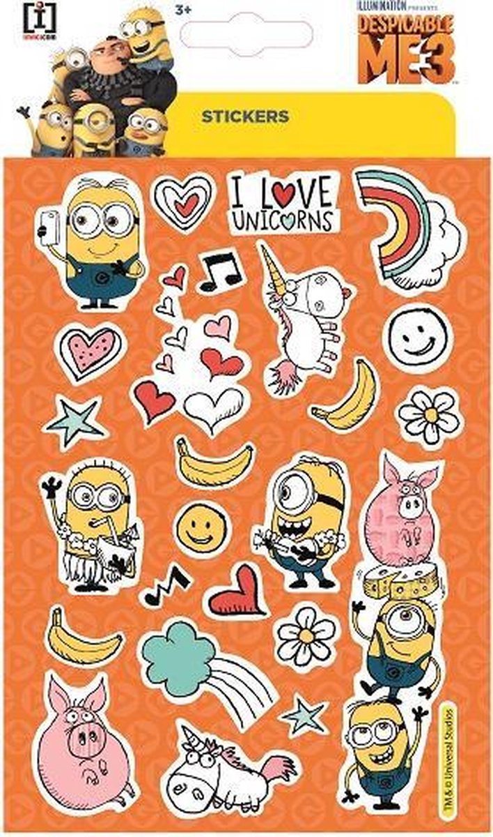   Stickervel Minions Flat Junior 19 X 11 Cm Papier Oranje