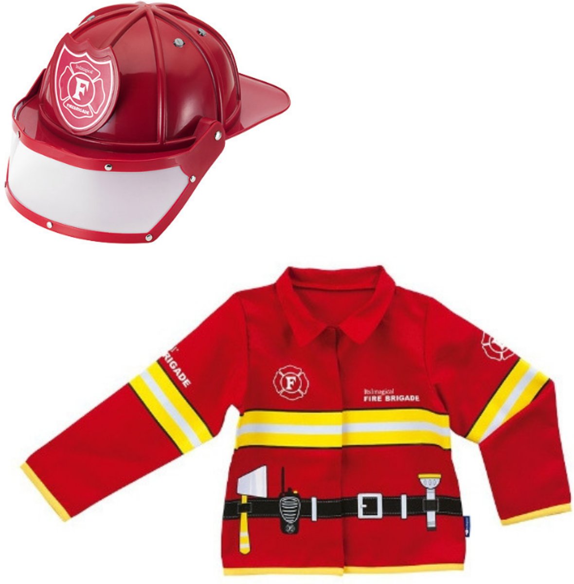 Brandweerjas en Brandweerhelm voor Kinderen - Imaginarium - Verkleedkleding Brandweer - Helm en Jas - 3 - 7 Jaar