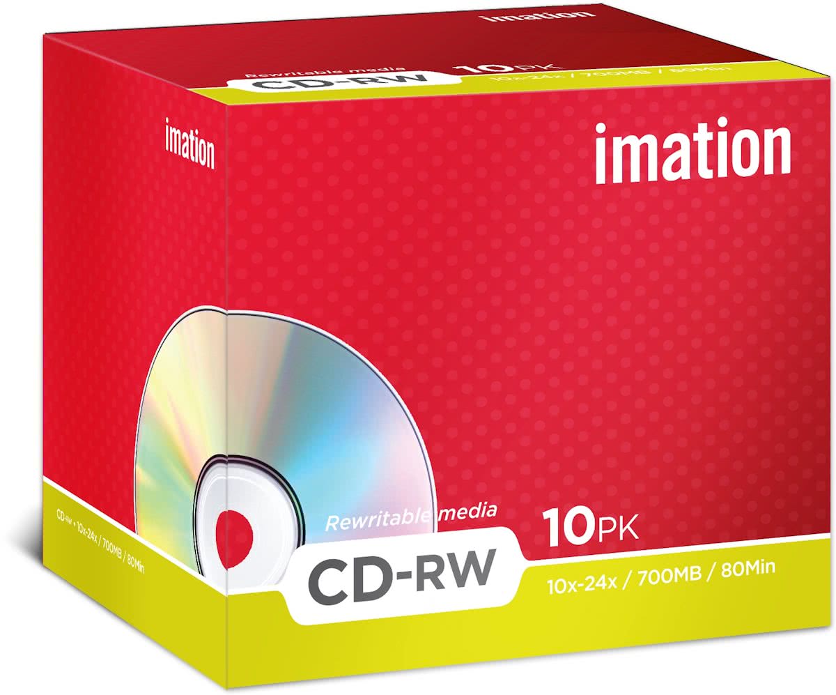 Imation, CD-RW 74min/650 MB 10 stuks in jewelcase