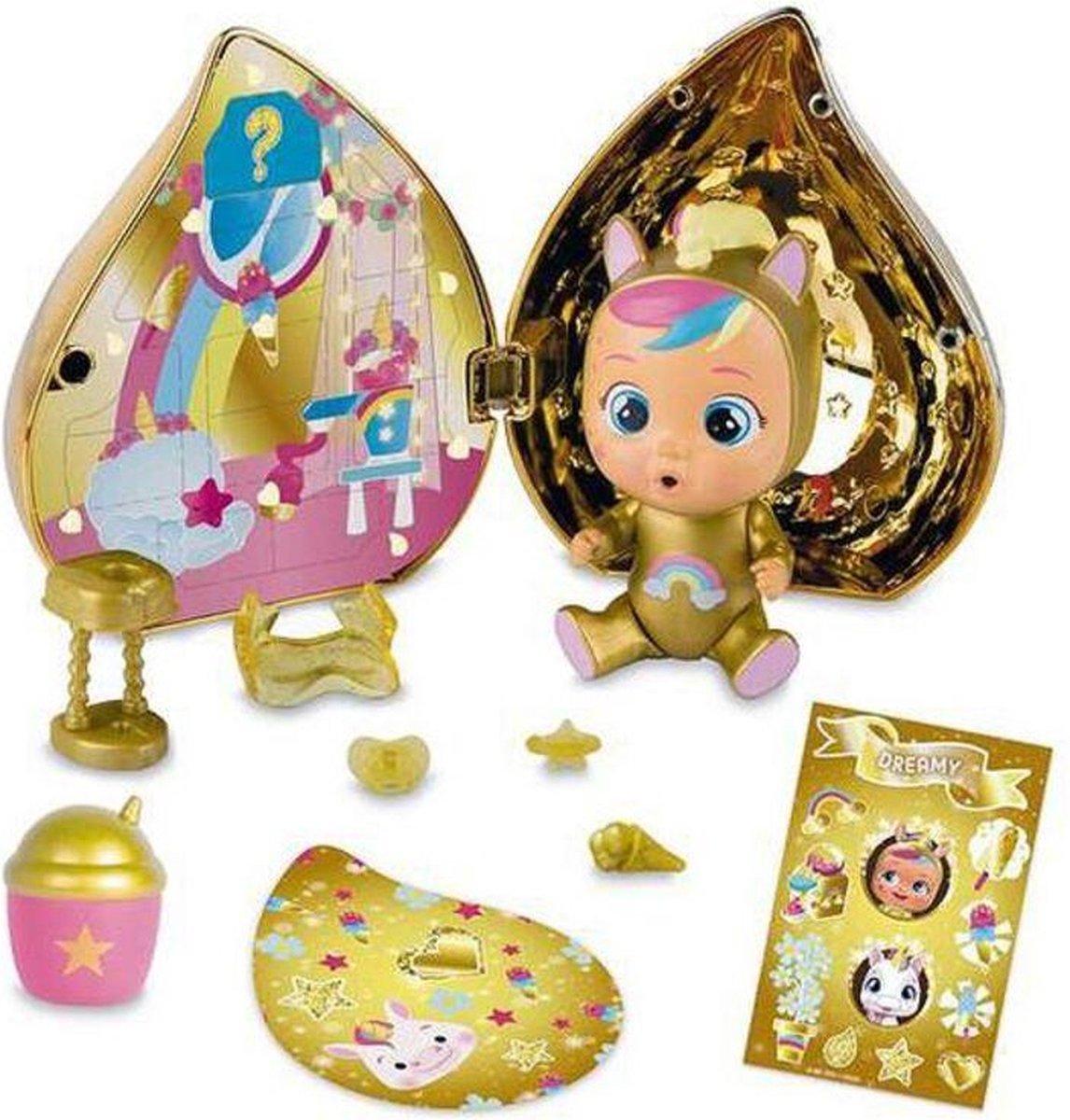 Babypop met Accessoires IMC Toys Crying Gouden