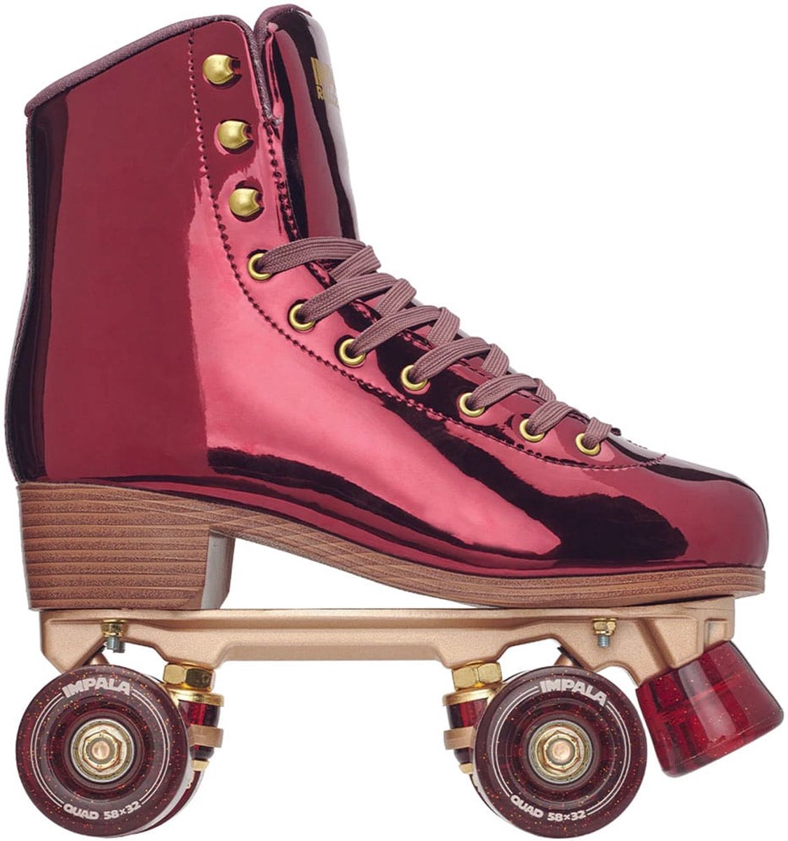   Quad Skates Rollerskates Plum - Maat 36 - Metallic Bordeaux