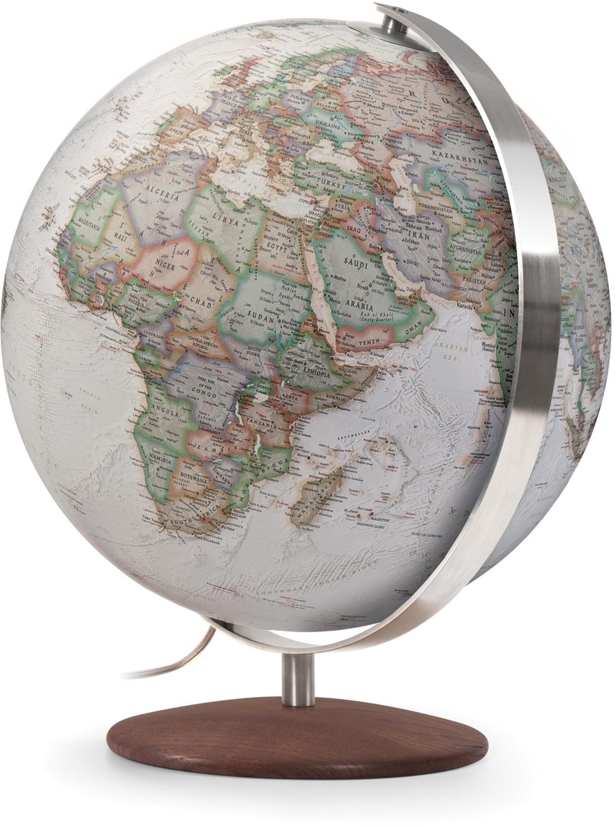 IMPERATORIS® Globe - Educatieve   - Nauwkeurige Tijdzone voor Kinderen Leren - Aardrijkskunde Decor voor Klaslokaal en Huis - 1 stuk - 35.5 x 33 x 47 cm