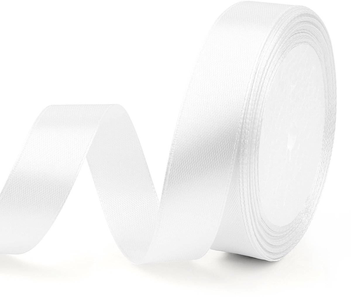 IMPERATORIS® Satijn/Cadeau Lint 20 mm - Satijnlint - Wit - Rol van 23 m