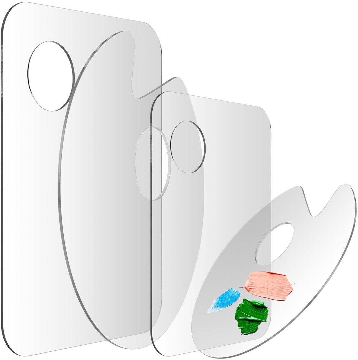 IMPERATORIS®   Kunststof Transparant – Verfpalet / Palet voor Schilderen – Verf Mengpalet – Voor Volwassenen en Kinderen – 4 Paletten