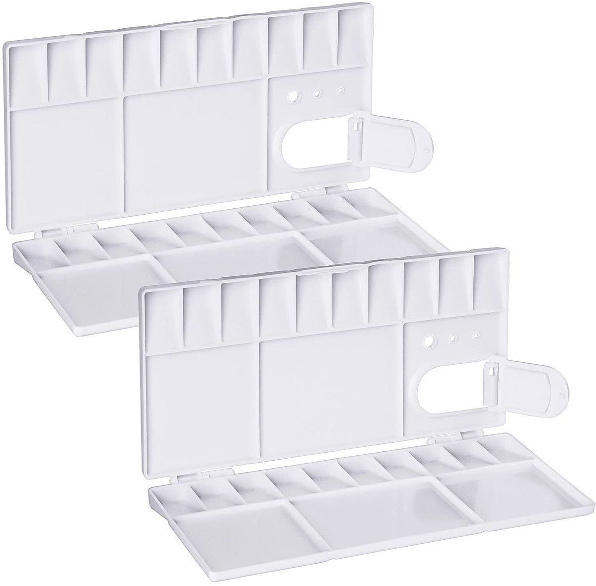 IMPERATORIS®   Kunststof met 25 Rasters – Verfpalet / Palet voor Schilderen – Verf Mengpalet – Voor Volwassenen en Kinderen – 2 Paletten