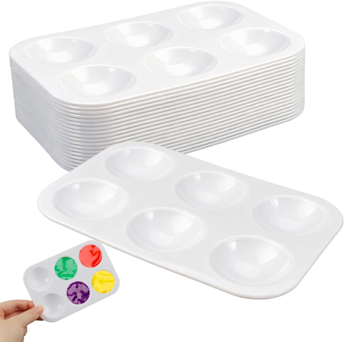 IMPERATORIS®   Kunststof – Verfpalet / Palet voor Schilderen – Verf Mengpalet – Voor Volwassenen en Kinderen – 20 Paletten