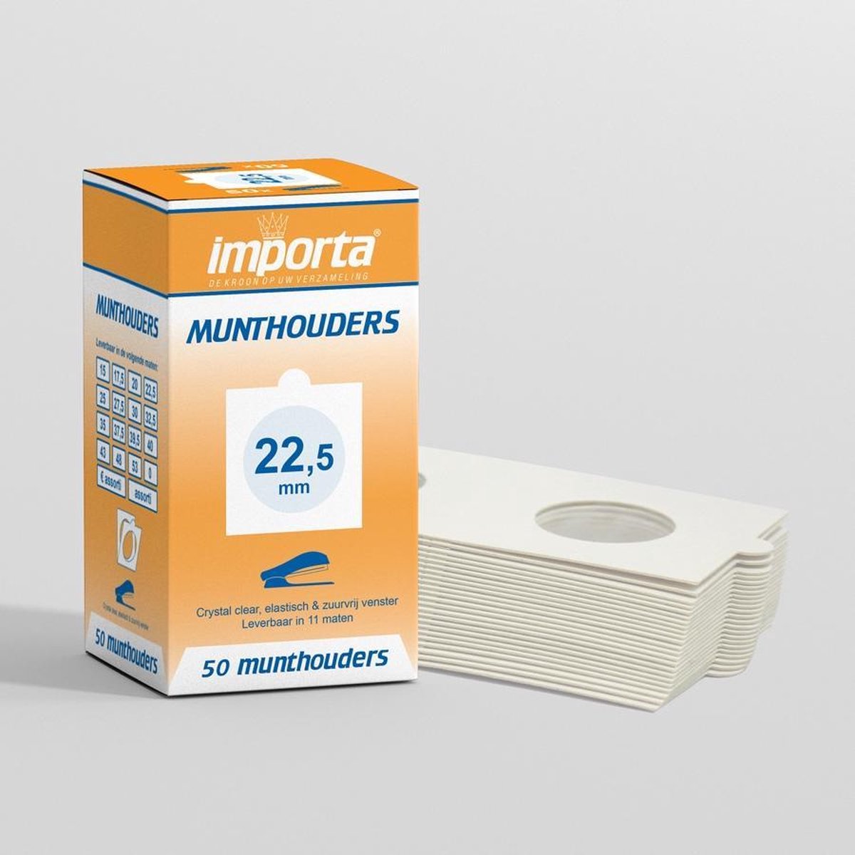   Munthouders om te nieten 22,5mm - 50 stuks