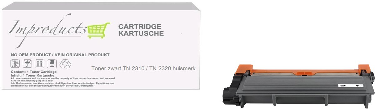 Improducts® Huismerk Toner Alternatief Brother TN2320 / TN-2310 zwart hoge inhoud