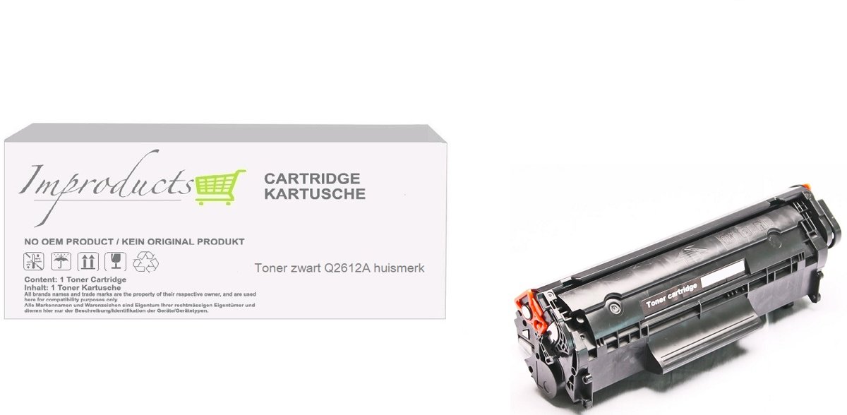 Improducts® Huismerk Toner Alternatief Hp 12A (Q2612A) toner zwart hoge inhoud