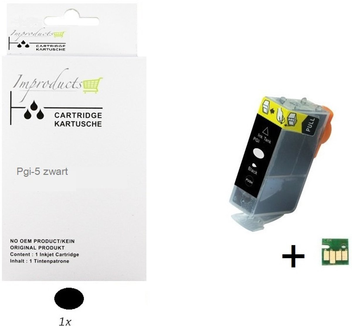 Improducts® Inkt cartridges - Alternatief Canon Pgi-5 / pgi5 zwart XL