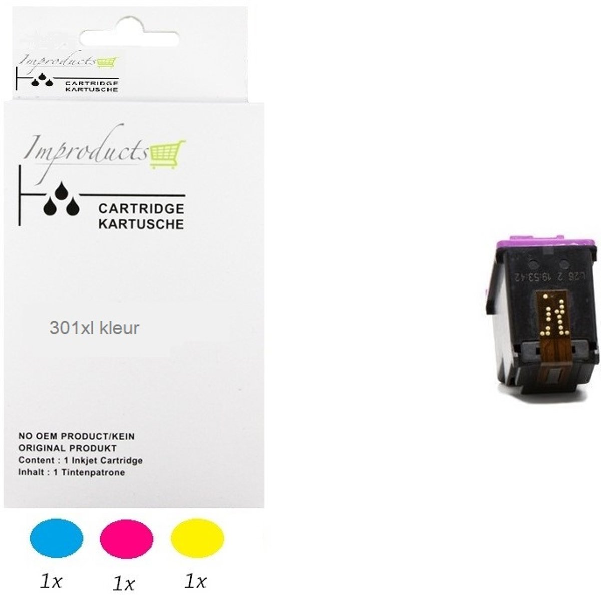 Improducts® Inkt cartridges - Alternatief HP 301 / 301XL CH564EE kleur