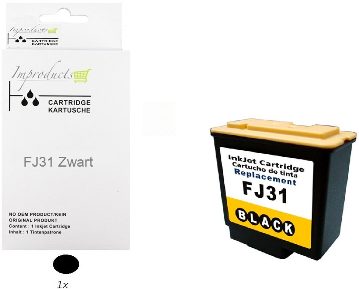 Improducts® Inktcartridge Alternatief voor Olivetti FJ-31 B0336 zwart inkt cartridge