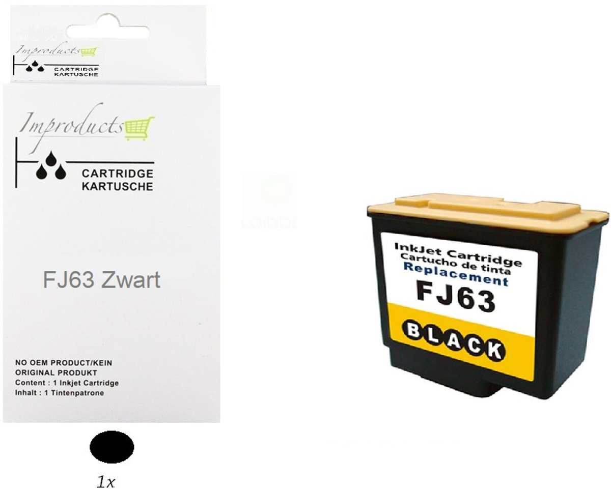 Improducts® Inktcartridge Alternatief voor Olivetti FJ-63 B0702 zwart inkt cartridge