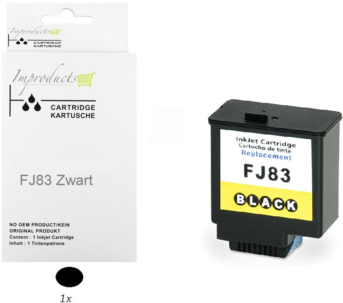 Improducts® Inktcartridge Alternatief voor Olivetti Fj83 zwart inkt cartridge