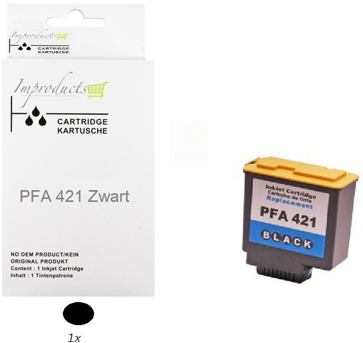 Improducts® Inktcartridge Alternatief voor Philips PFA-421 zwart inkt cartridge