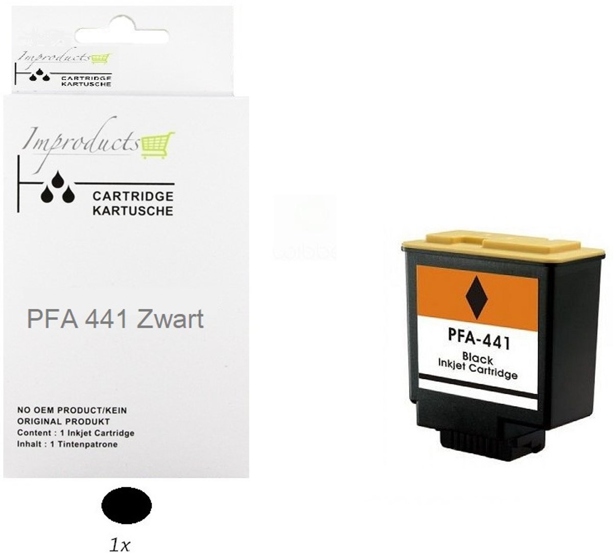 Improducts® Inktcartridge Alternatief voor Philips PFA-441 zwart inkt cartridge