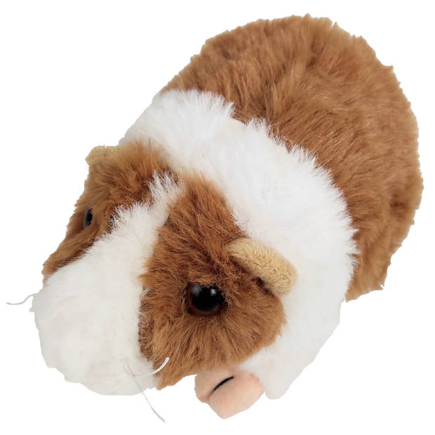 Inware pluche cavia knuffeldier - lichtbruin/wit - staand - 15 cm - Knuffeldier