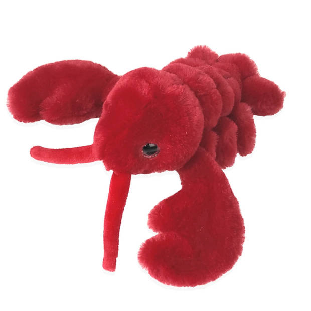 Inware pluche kreeft knuffeldier - rood - 18 cm - Knuffel zeedieren