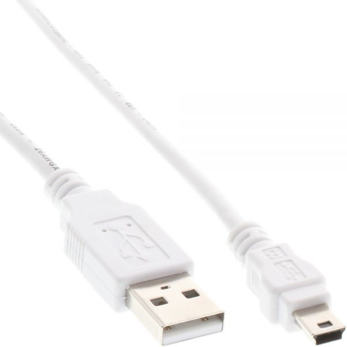 InLine 0.5m USB 0.5m USB A Mini-USB B Mannelijk Mannelijk Wit USB-kabel