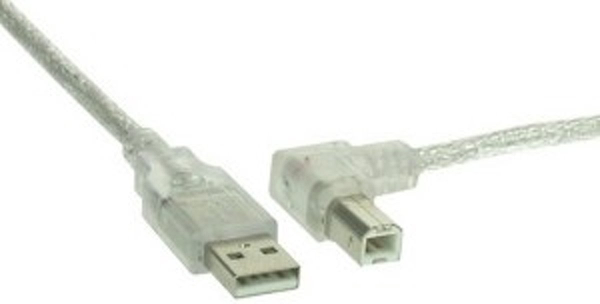 InLine 0.5m USB 2.0 AM/BM 0.5m USB A USB B Mannelijk Mannelijk Transparant USB-kabel