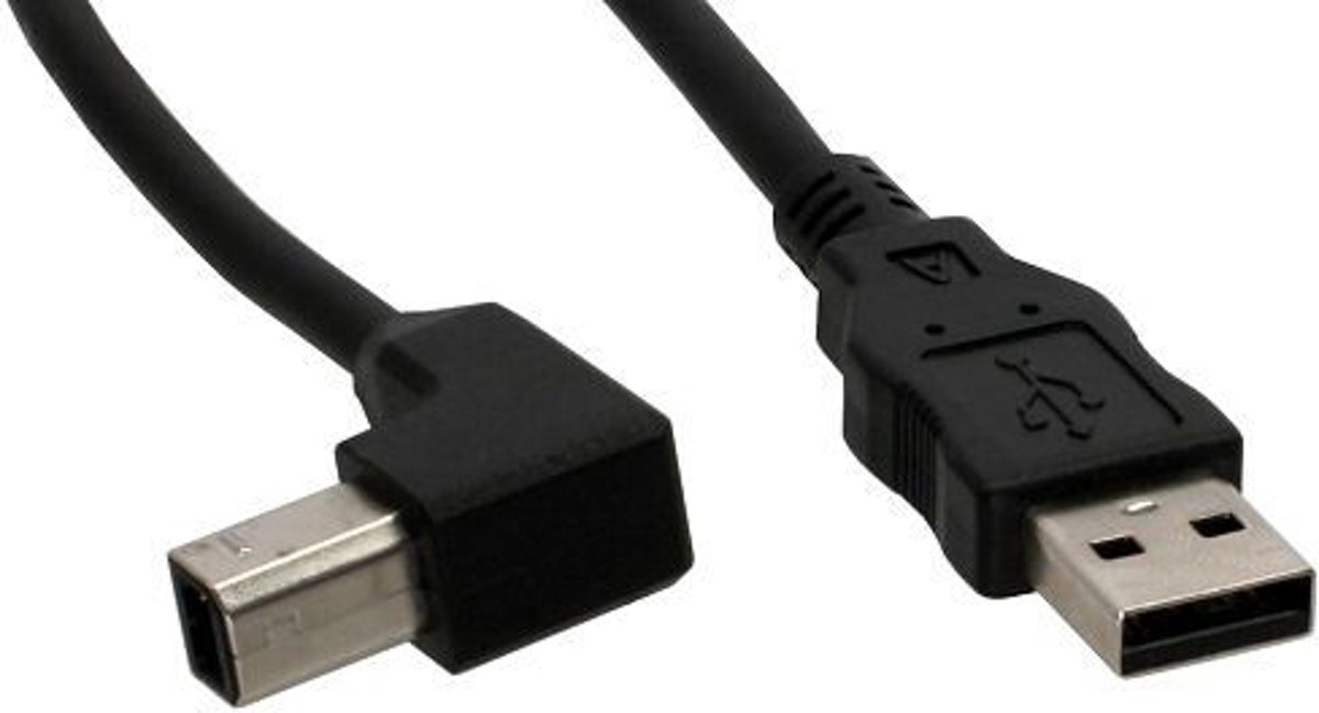 InLine 0.5m USB 2.0 AM/BM 0.5m USB A USB B Mannelijk Mannelijk Zwart USB-kabel