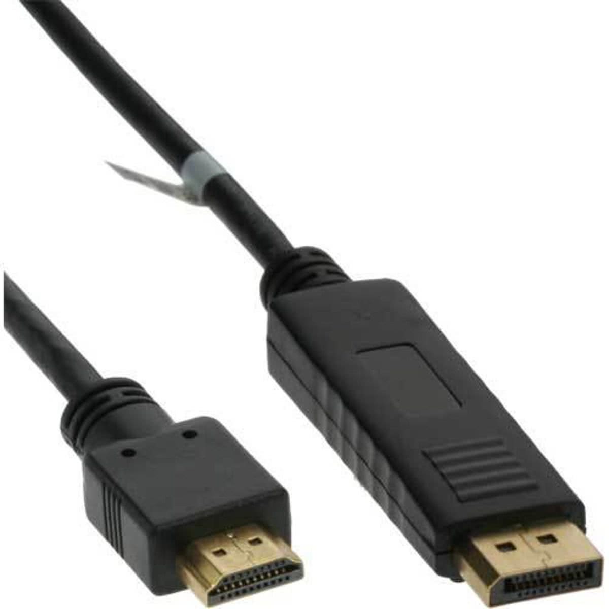 InLine 17182 2m DisplayPort HDMI Zwart video kabel adapter