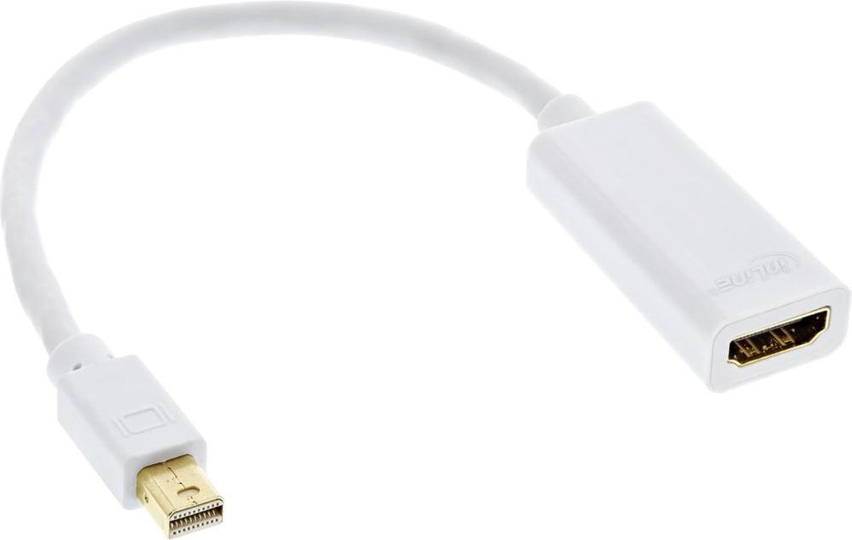 InLine 17193K kabeladapter/verloopstukje Mini DisplayPort HDMI-A Wit