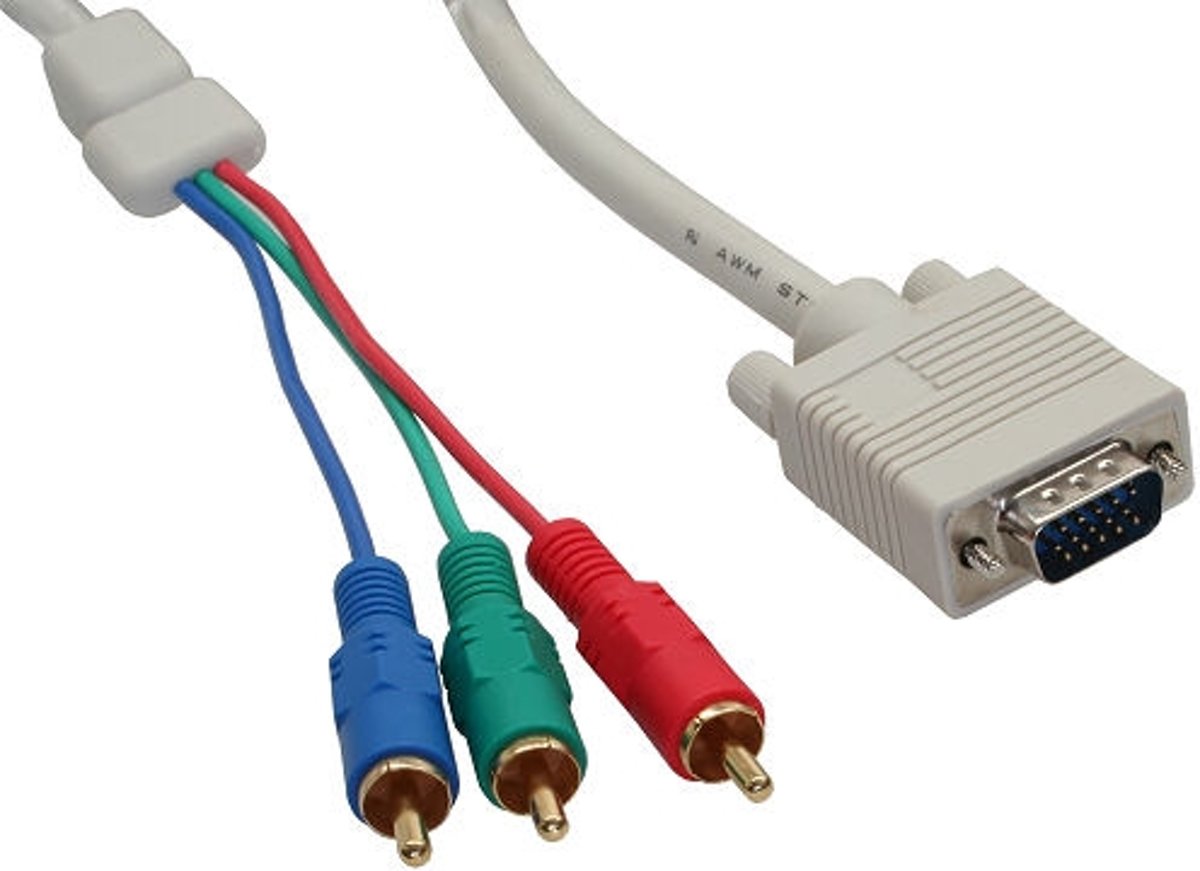 InLine 17201 video kabel adapter 1 m VGA (D-Sub) RCA Multi kleuren