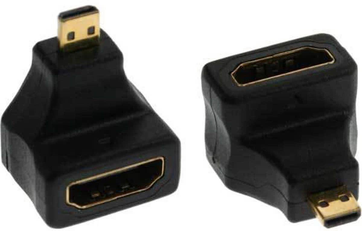 InLine 17690B HDMI A HDMI D Zwart kabeladapter/verloopstukje