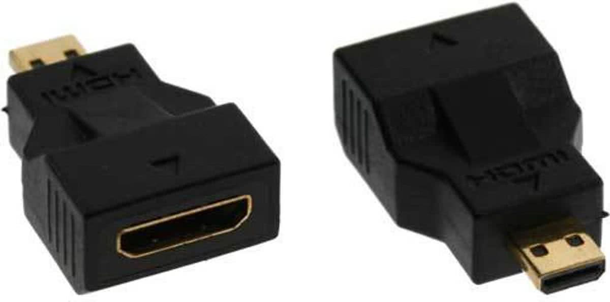 InLine 17690C HDMI C HDMI D Zwart kabeladapter/verloopstukje