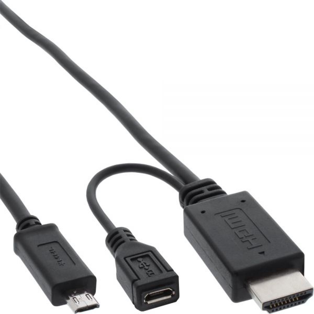 InLine 31541I 1.8m HDMI Micro-USB Zwart mobiele telefoonkabel