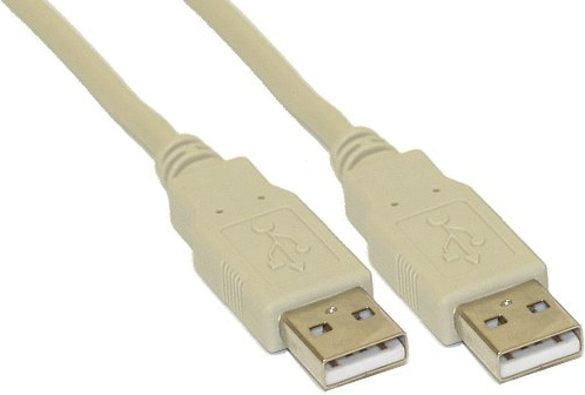 InLine 34305H 0.5m USB A USB A Mannelijk Mannelijk Beige USB-kabel