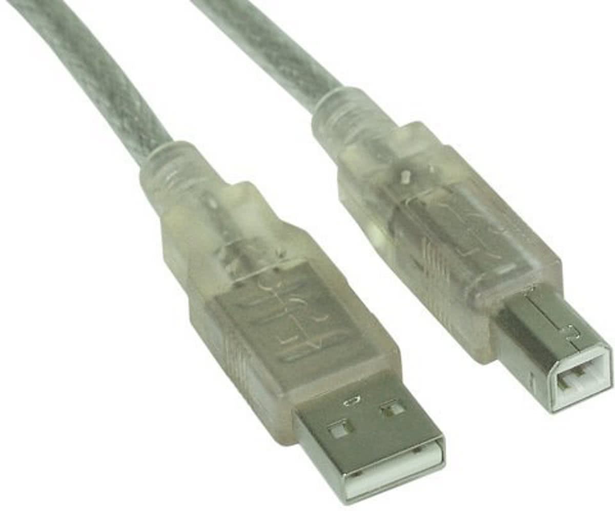 InLine 34550T 10m USB A USB B Mannelijk Mannelijk Transparant USB-kabel